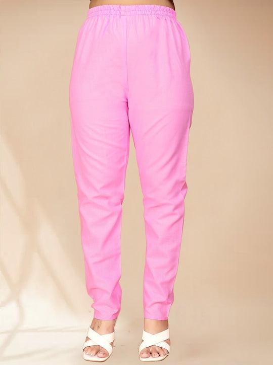 Pink, purple & white printed Kurta with Trousers & dupatta - Swaraas