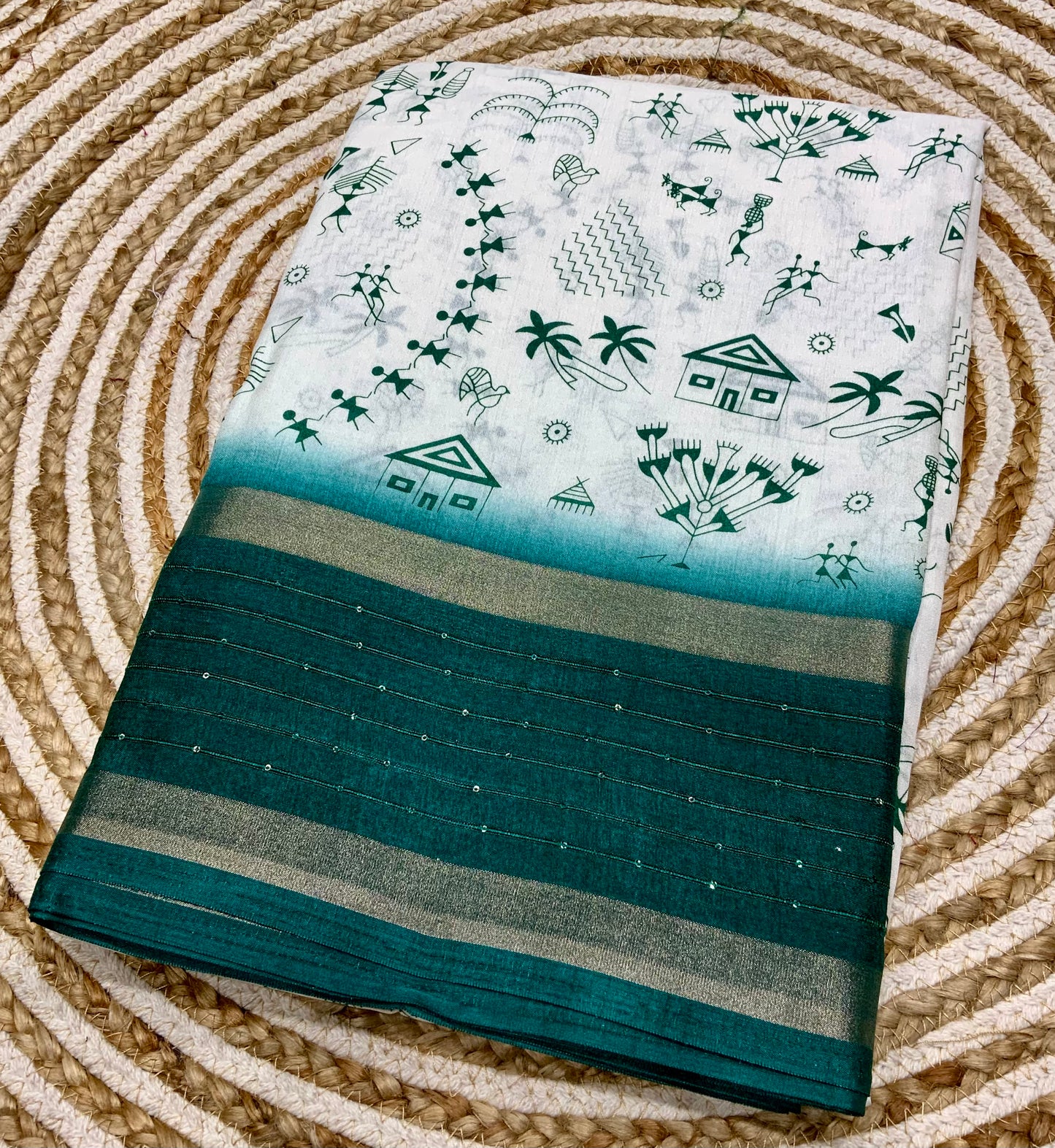 Dola Silk Worli Sequence Border Saree - Swaraas
