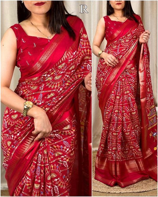 SOFT COTTON DENT SAREE - SWARAAS.IN - Swaraas