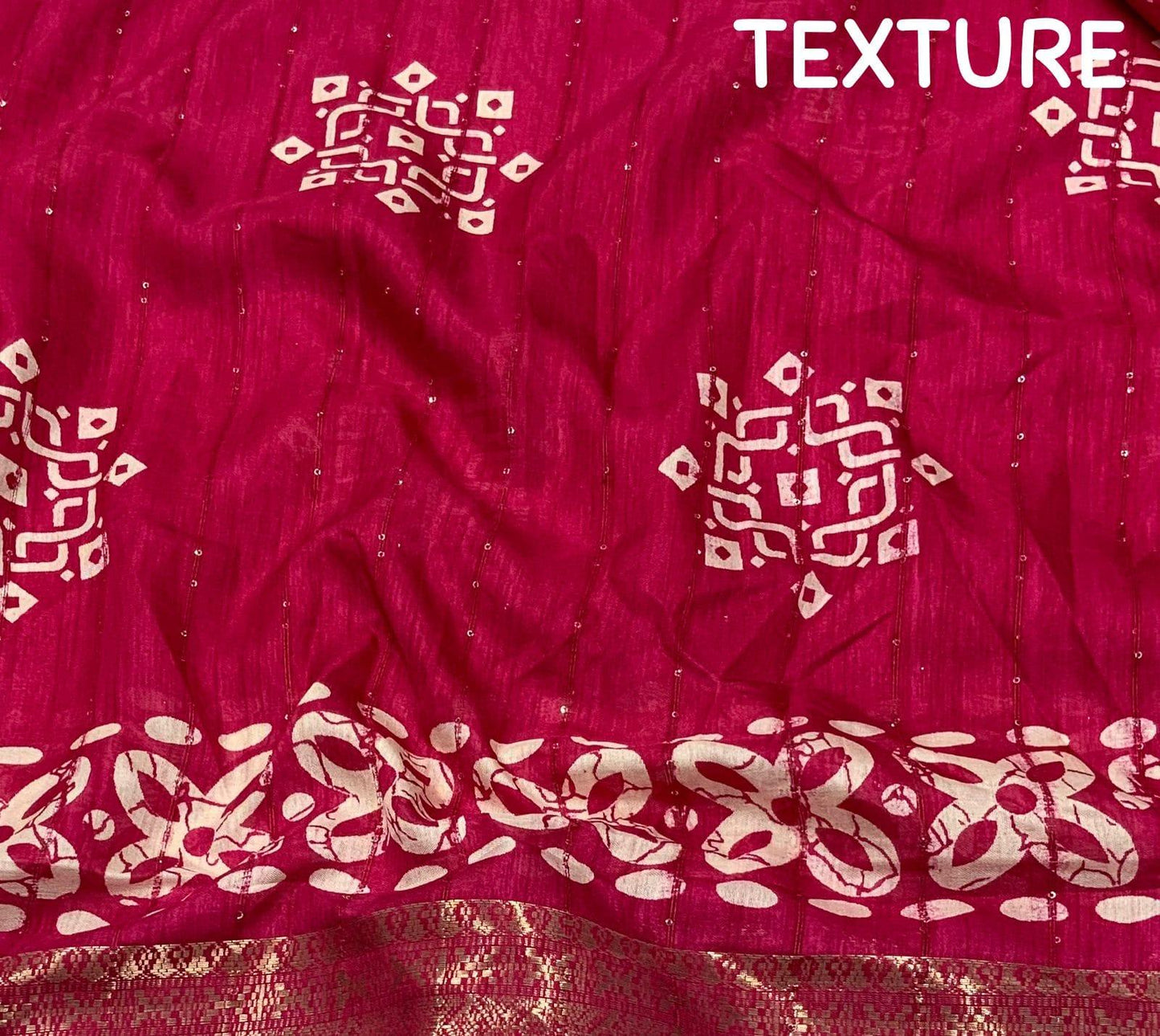 COTTON CRAPE SAREE WITH SEQUENCE WORK - Swaraas