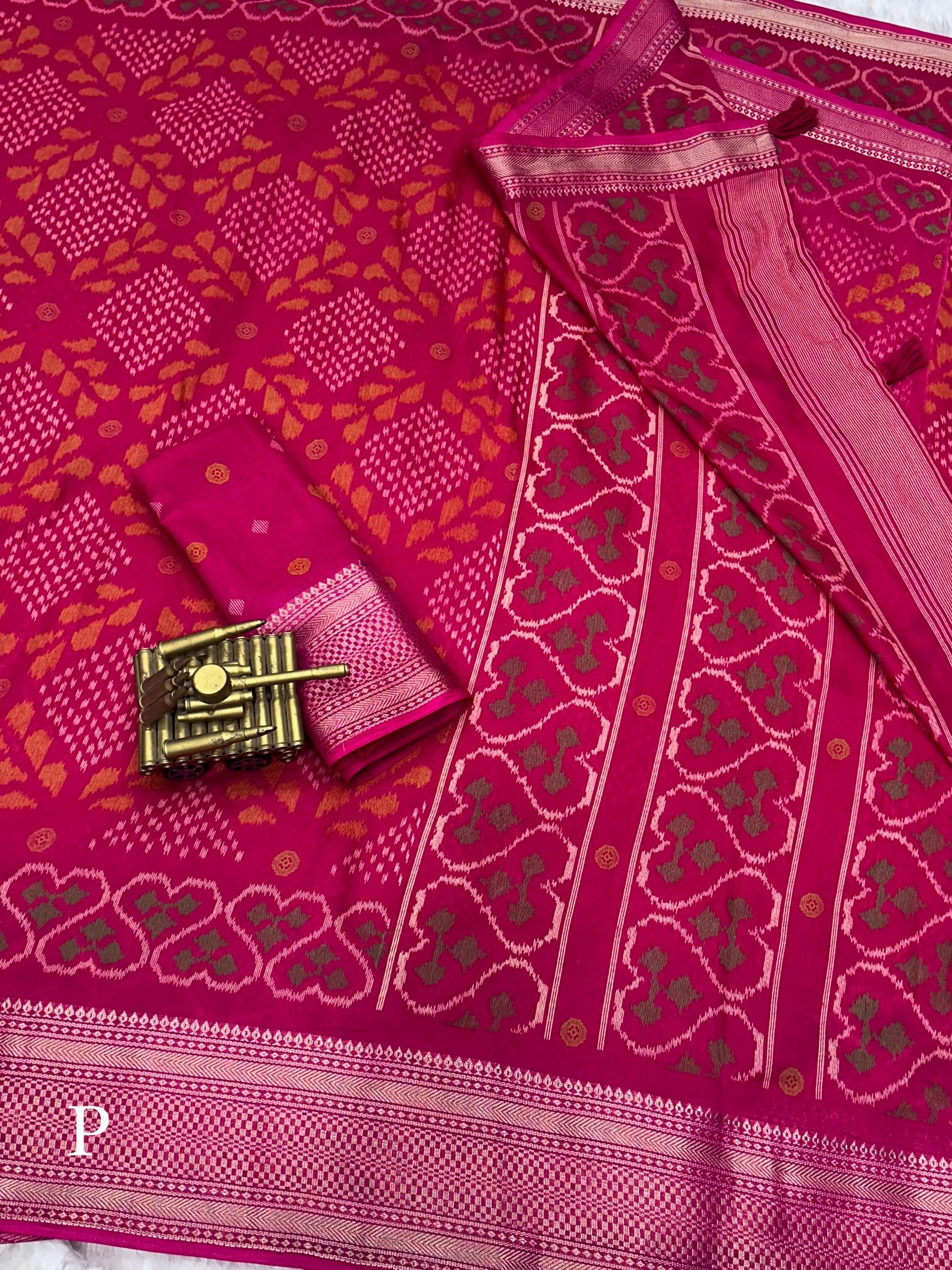 printed muslin cotton saree with zari boder & tussles in pallu - Swaraas