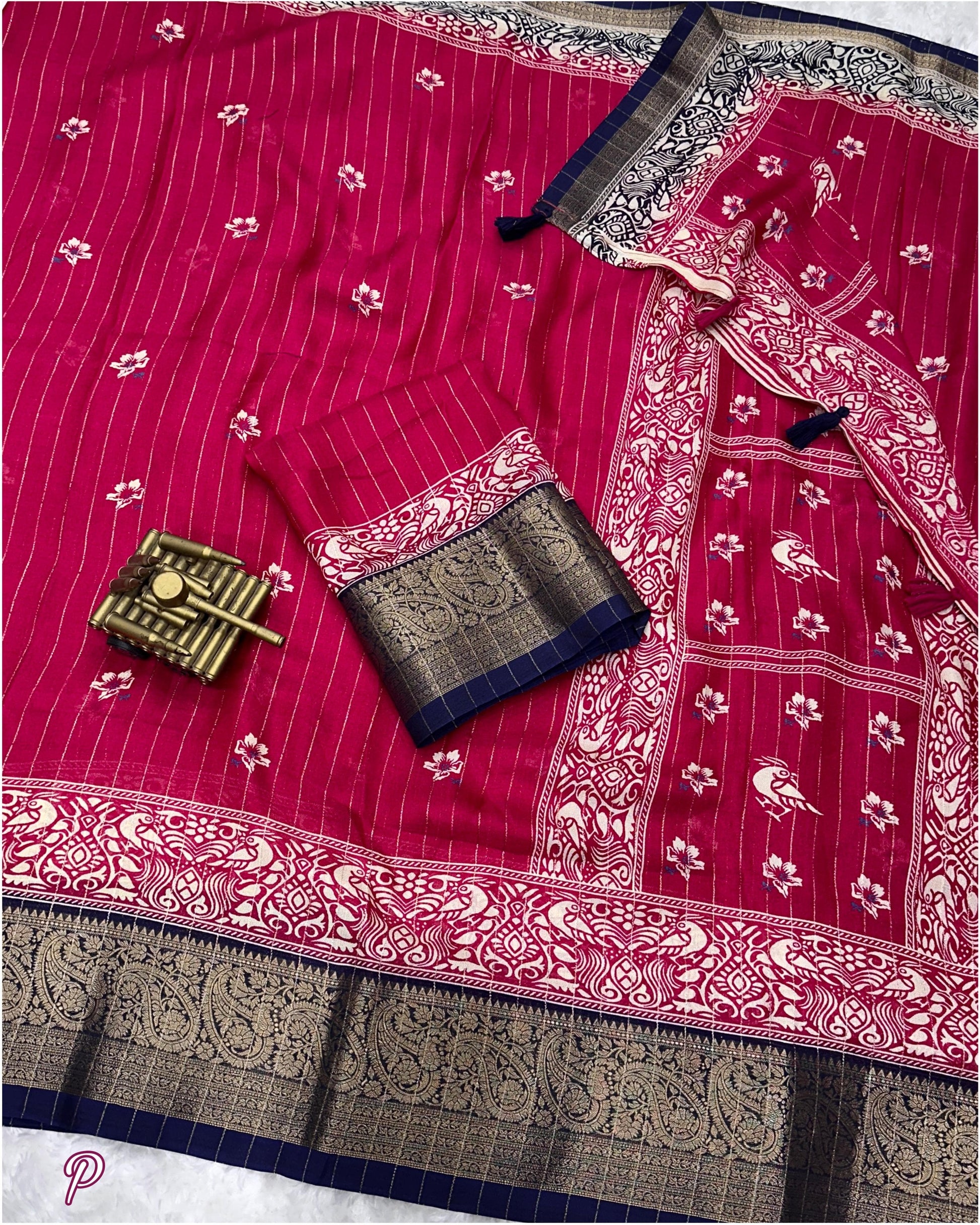 Pure cotton silk with jacquard border - Swaraas