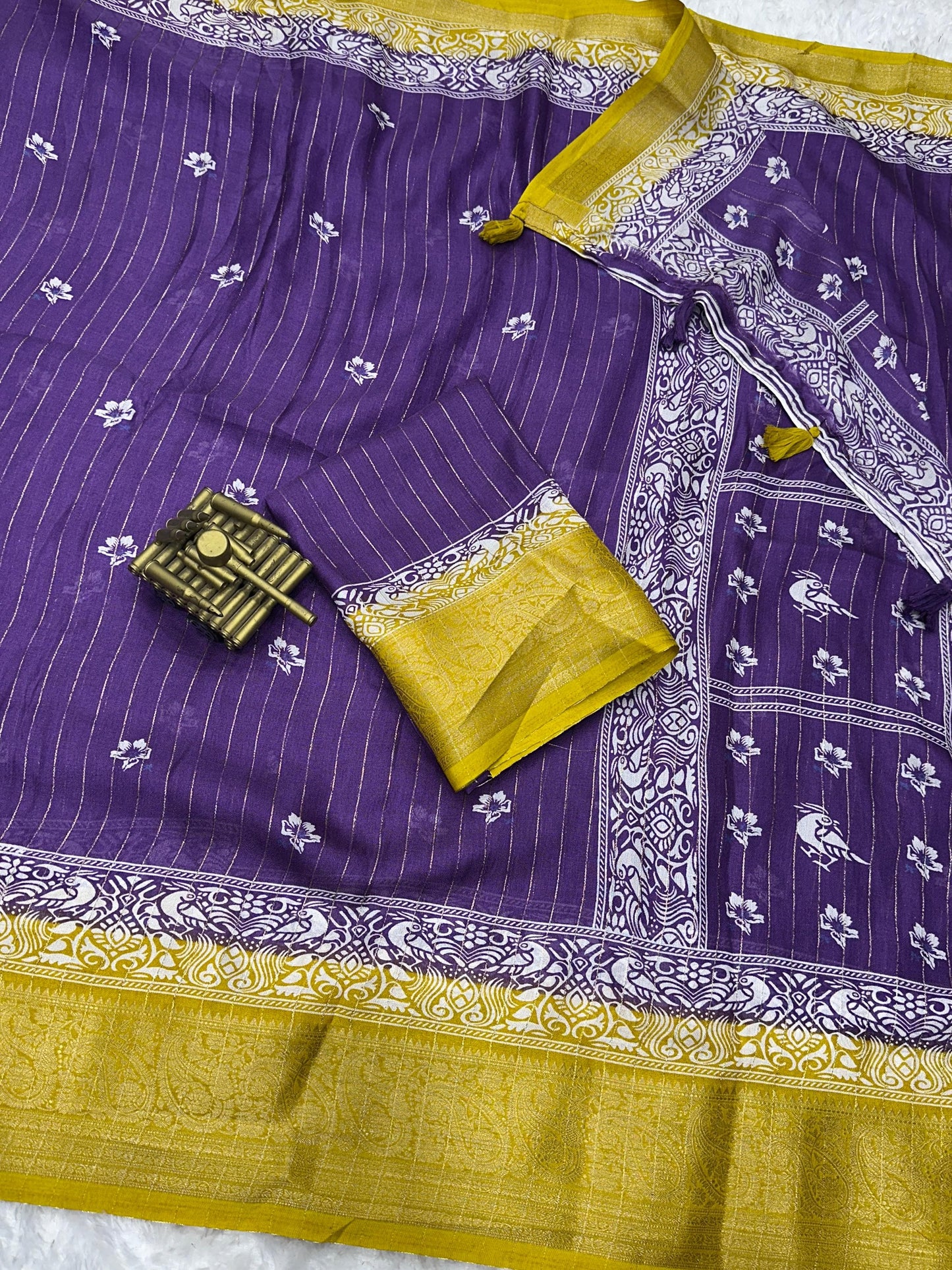 Pure cotton silk with jacquard border - Swaraas