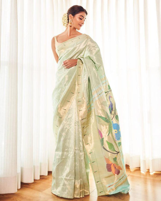 Soft Blended Silk Paithani Saree with Authentic Zari Weaving