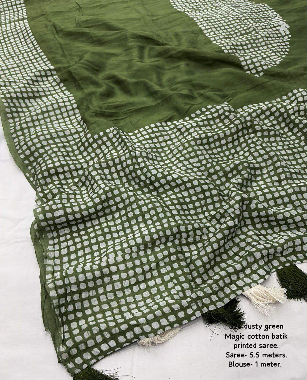 Pure Chanderi Cotton Saree with Traditional Batik Print & Matching Blouse – Lightweight Ethnic Wear | Swaraas.in