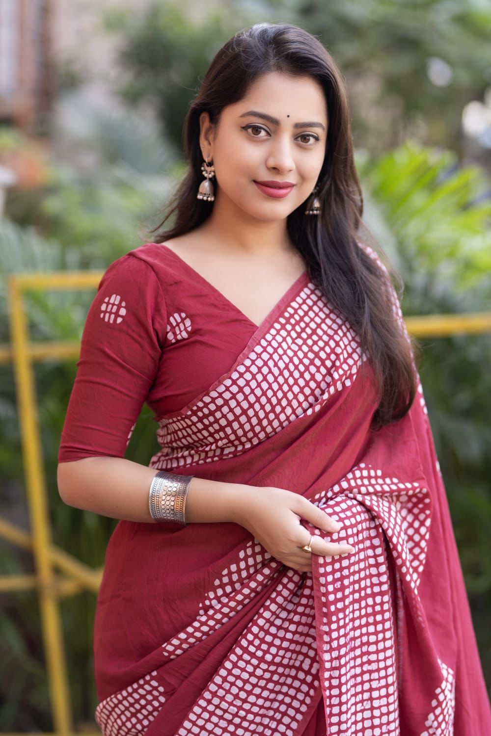 Pure Chanderi Cotton Saree with Traditional Batik Print & Matching Blouse – Lightweight Ethnic Wear | Swaraas.in