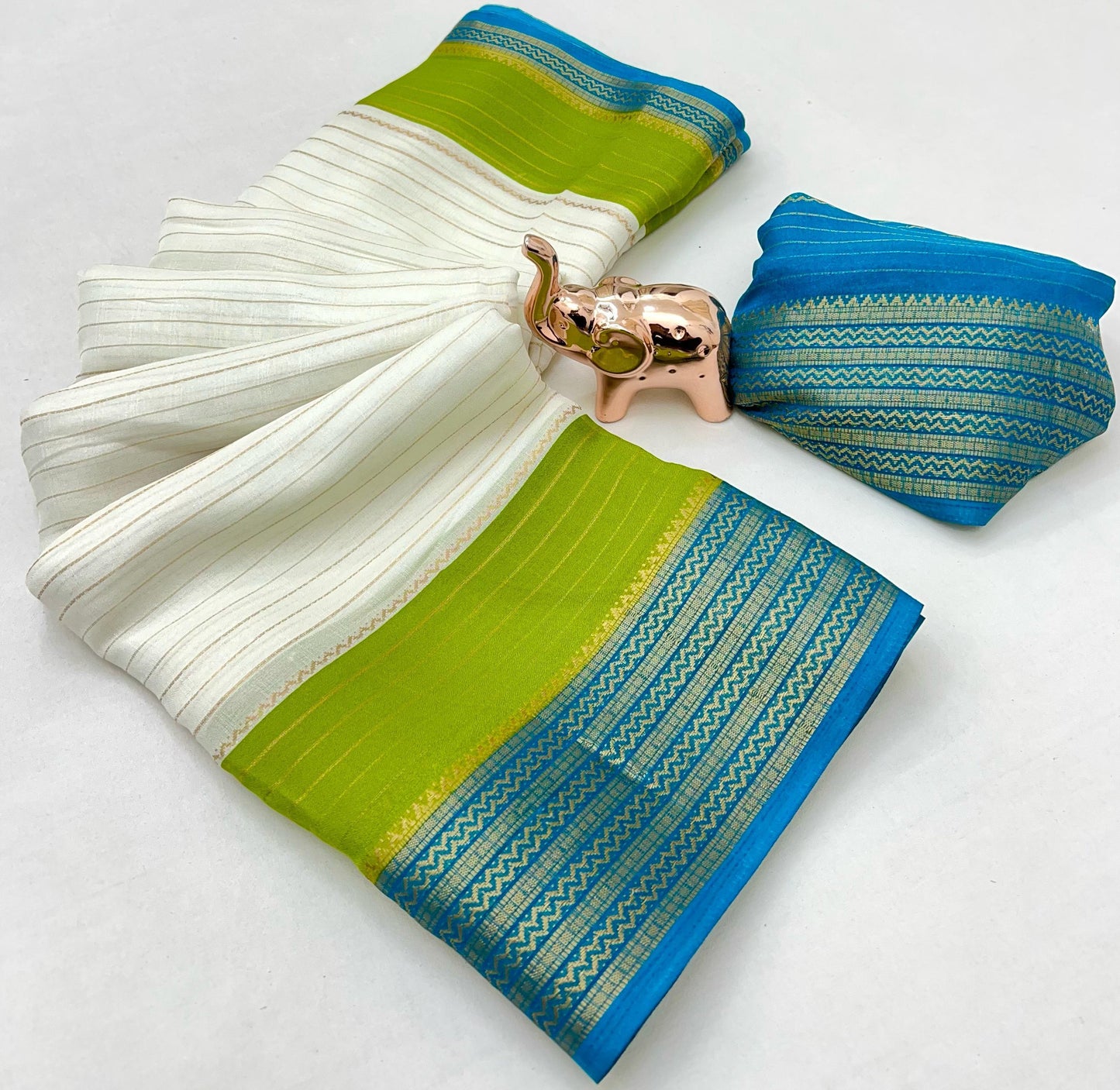 Soft Marshmallow Fabric Saree with All-Over Padded Print & Matching Blouse – Lightweight & Elegant Daily Wear | Swaraas.in