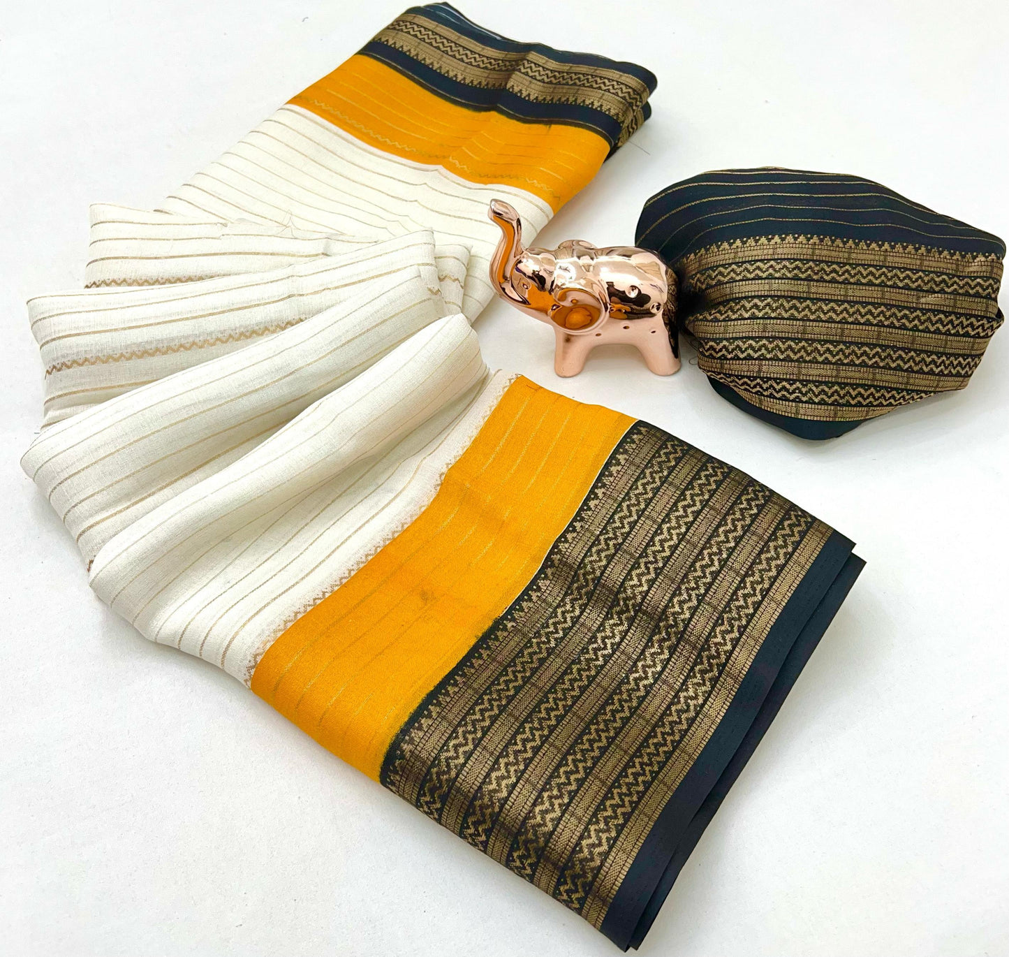 Soft Marshmallow Fabric Saree with All-Over Padded Print & Matching Blouse – Lightweight & Elegant Daily Wear | Swaraas.in