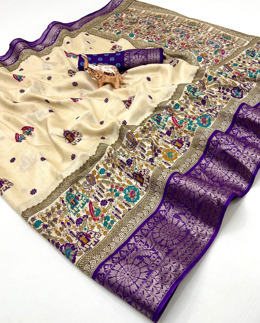 Pure Benny Cotton Saree with Elegant Jacquard Border – Lightweight Daily & Office Wear Saree | Swaraas.in