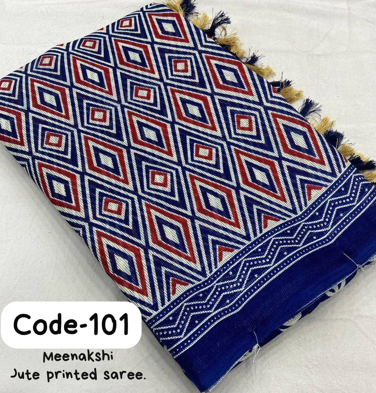 Soft Jute Silk Printed Saree with Matching Blouse Piece