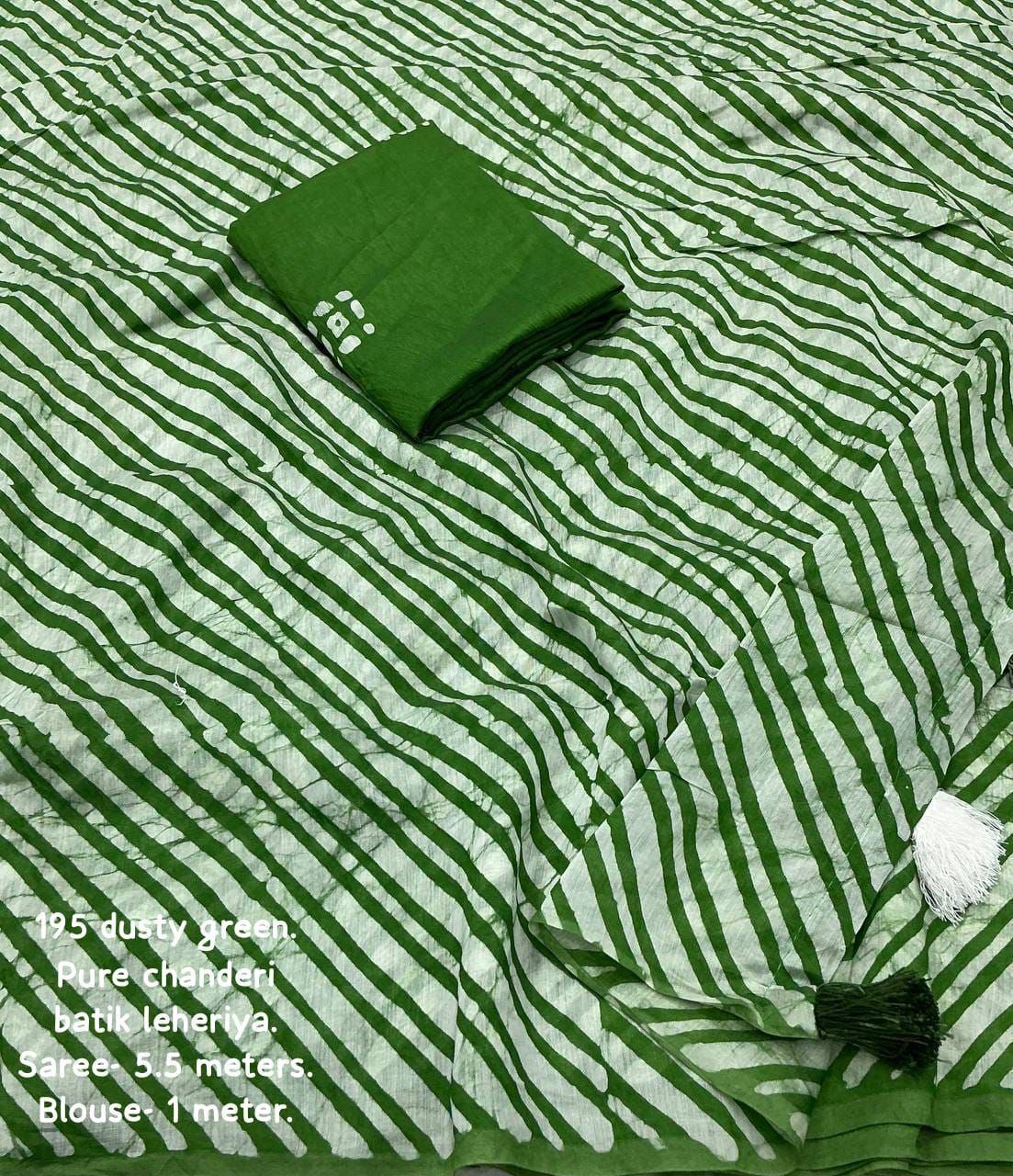Pure Chanderi Cotton Saree with Hand Batik Print & Tassel Pallu | Elegant Ethnic Wear