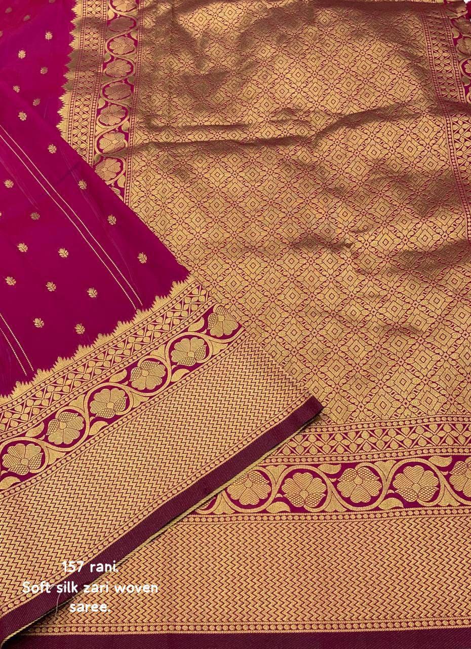Soft Silk Zari Woven Saree with Leheriya Butti Weaving | Traditional Festive Wear