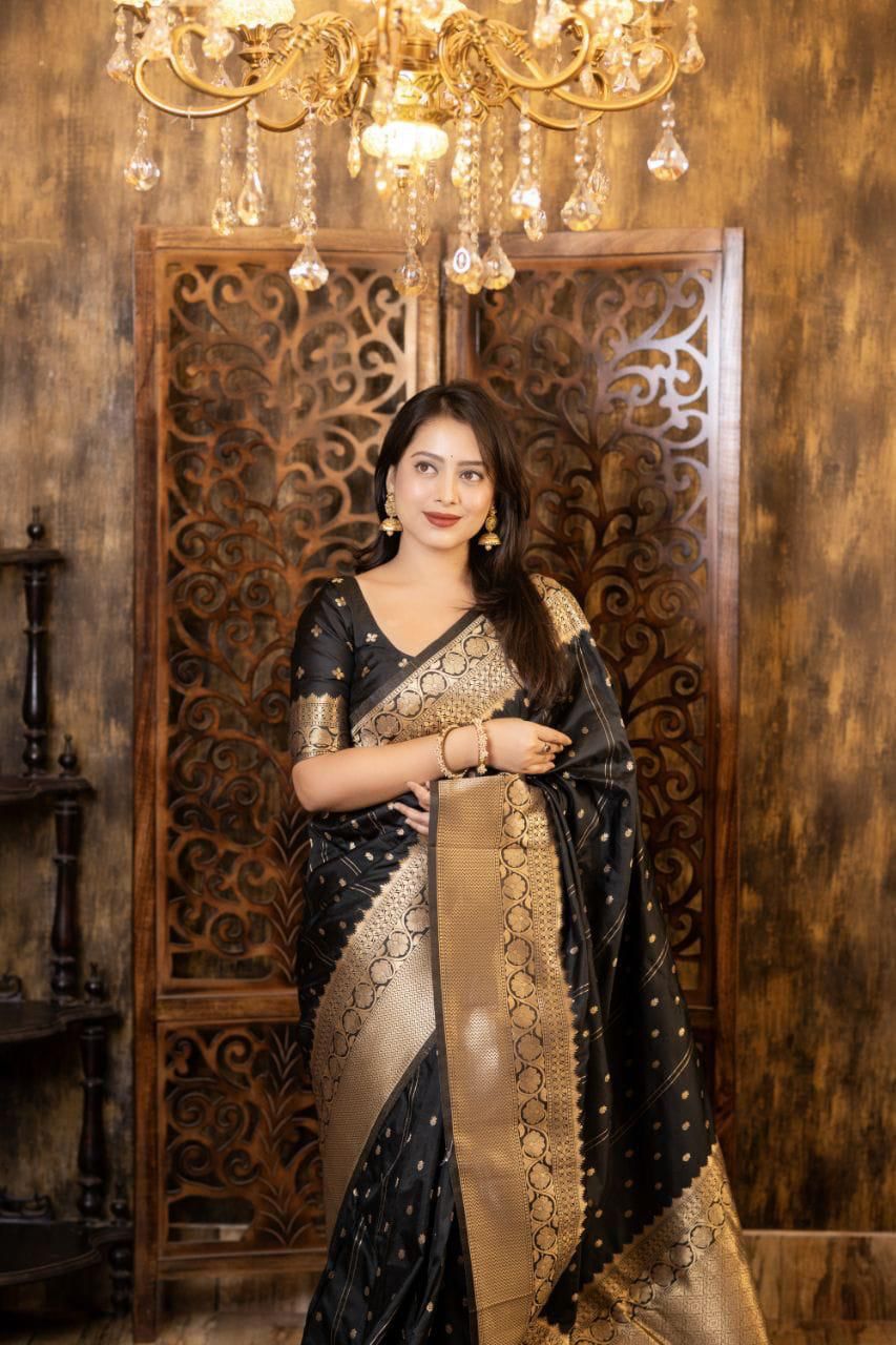 Soft Silk Zari Woven Saree with Leheriya Butti Weaving | Traditional Festive Wear