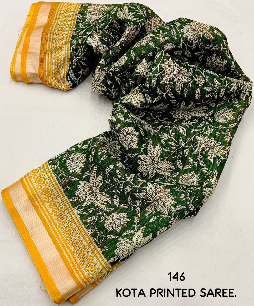 AK - Ajrakh Kota Doria Saree with Zari Pattu Border & Kota Silk Blouse