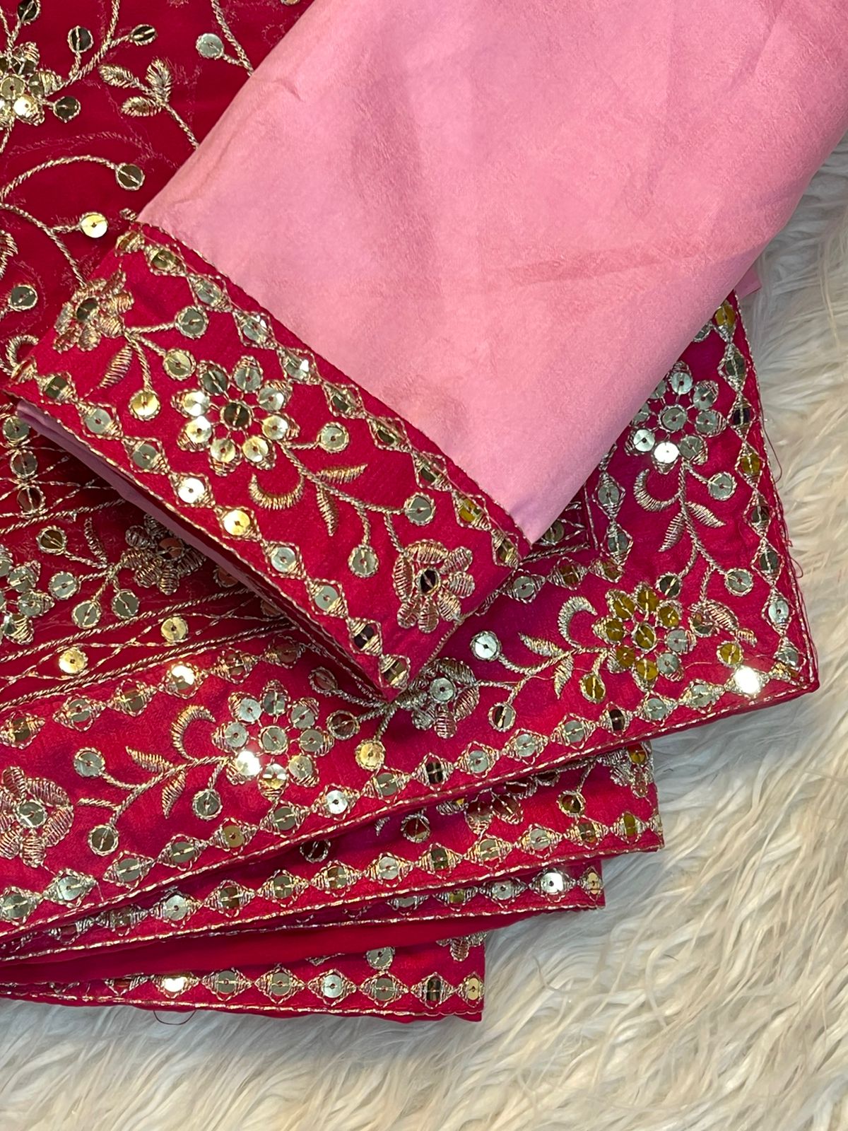 Virat Sarees – Soft Georgette Saree with 7mm Sequin & Thread Embroidery | Heavy Mono Banglory Embroidered Blouse
