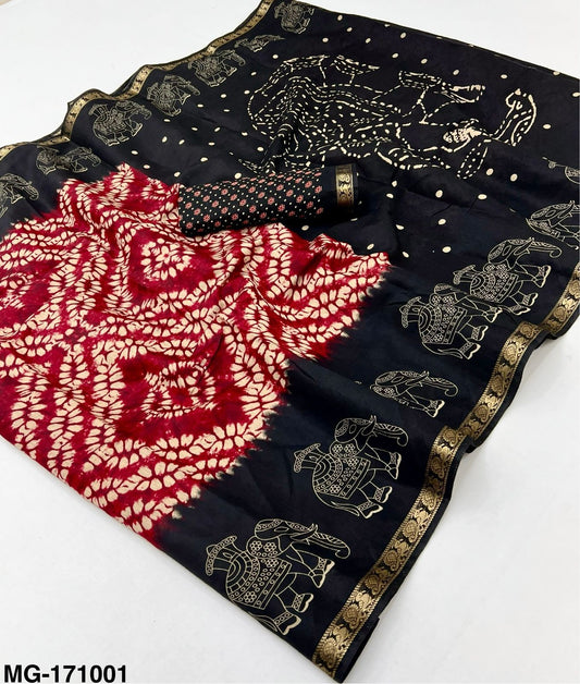 Soft Mangalgiri Mul Cotton Saree with Designer Patola Print, Rich Pallu & Viscose Zari Peacock Border