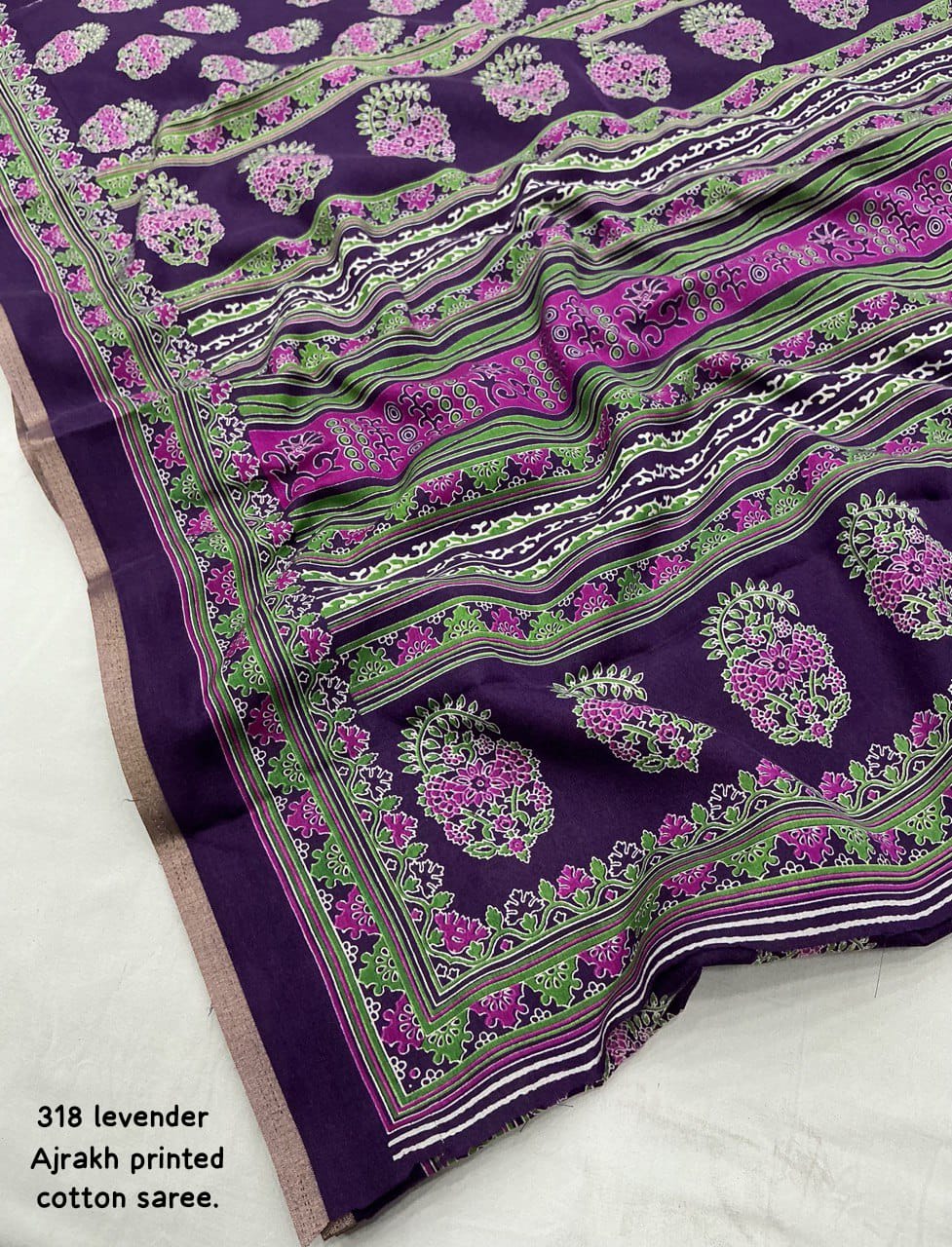 New ajrakh style printed saree - Swaraas