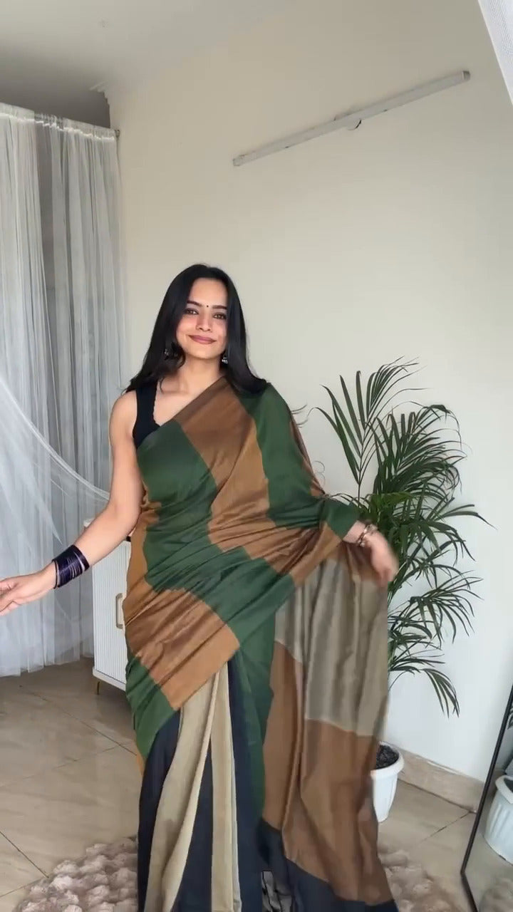 Elegant Digital Print Linen Saree with Blouse – 6.3 Mtr (Single Colour Catalog)