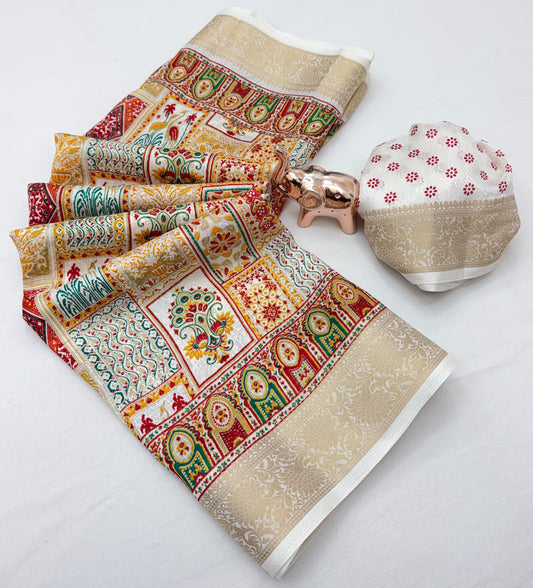 Wine Dola silk saree spread showing traditional motif panels and ornate border
