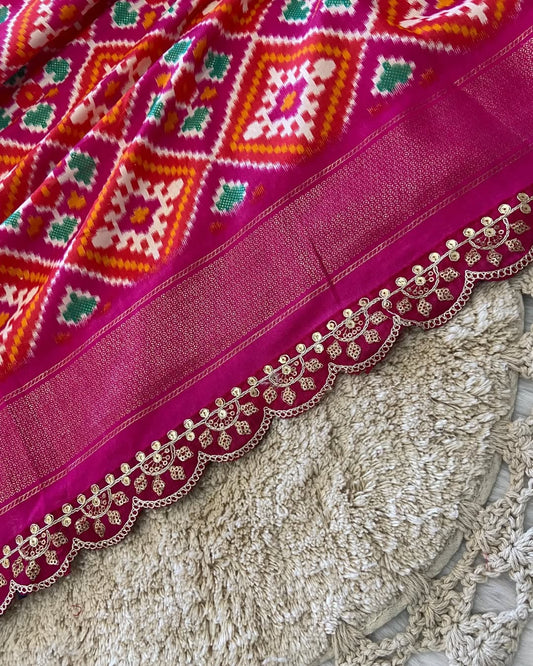 Very very pretty soft silk sarees with all over eye catchy ikkath prints with awesome two sides printed border - Swaraas