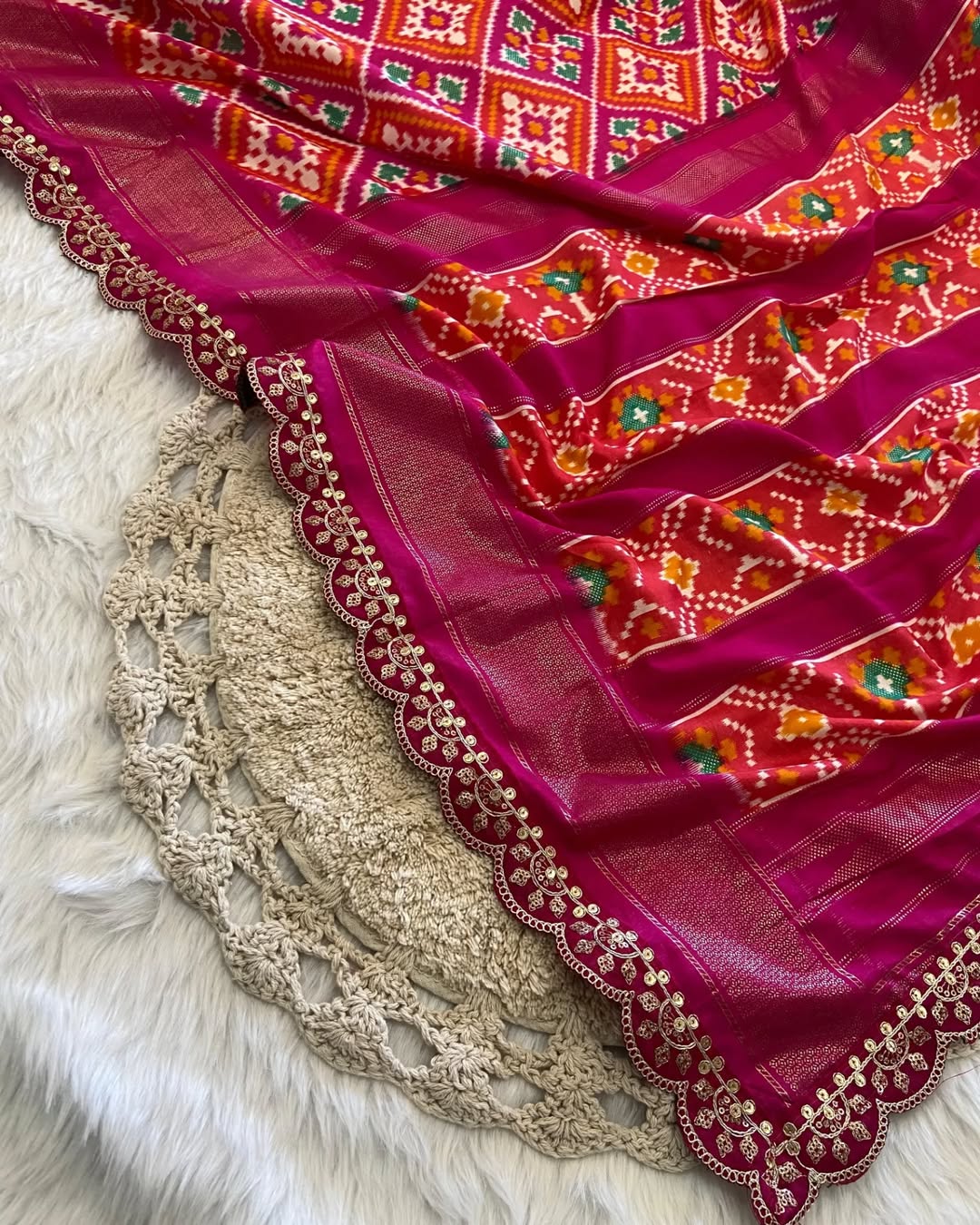 Very very pretty soft silk sarees with all over eye catchy ikkath prints with awesome two sides printed border - Swaraas