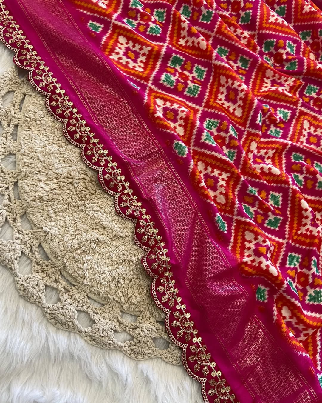 Very very pretty soft silk sarees with all over eye catchy ikkath prints with awesome two sides printed border - Swaraas
