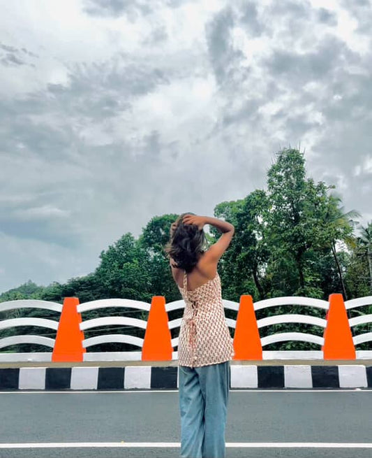 White & Red Cambric Cotton Printed Kurti for Women | Stylish Daily Wear | Machine Washable