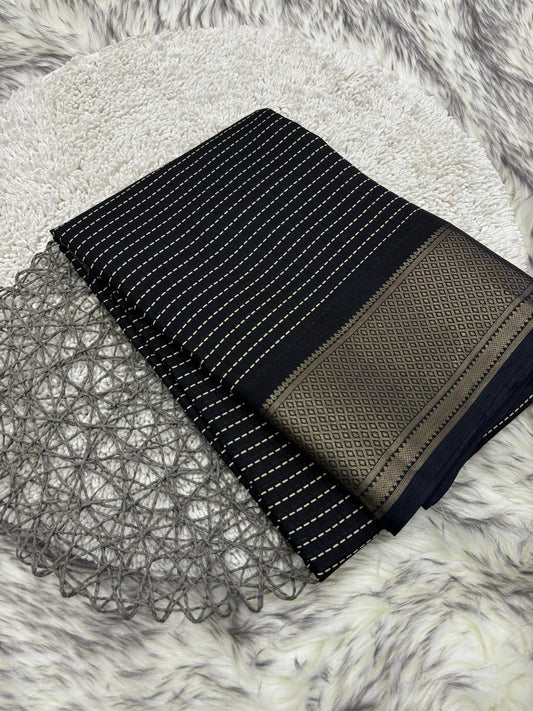 Heavy dola silk saree wwith unique jacquard border - Swaraas