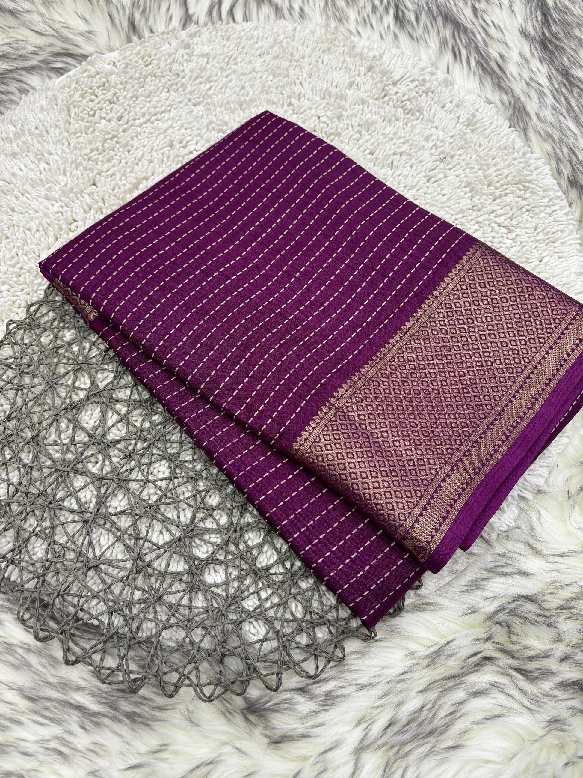 Heavy dola silk saree wwith unique jacquard border - Swaraas