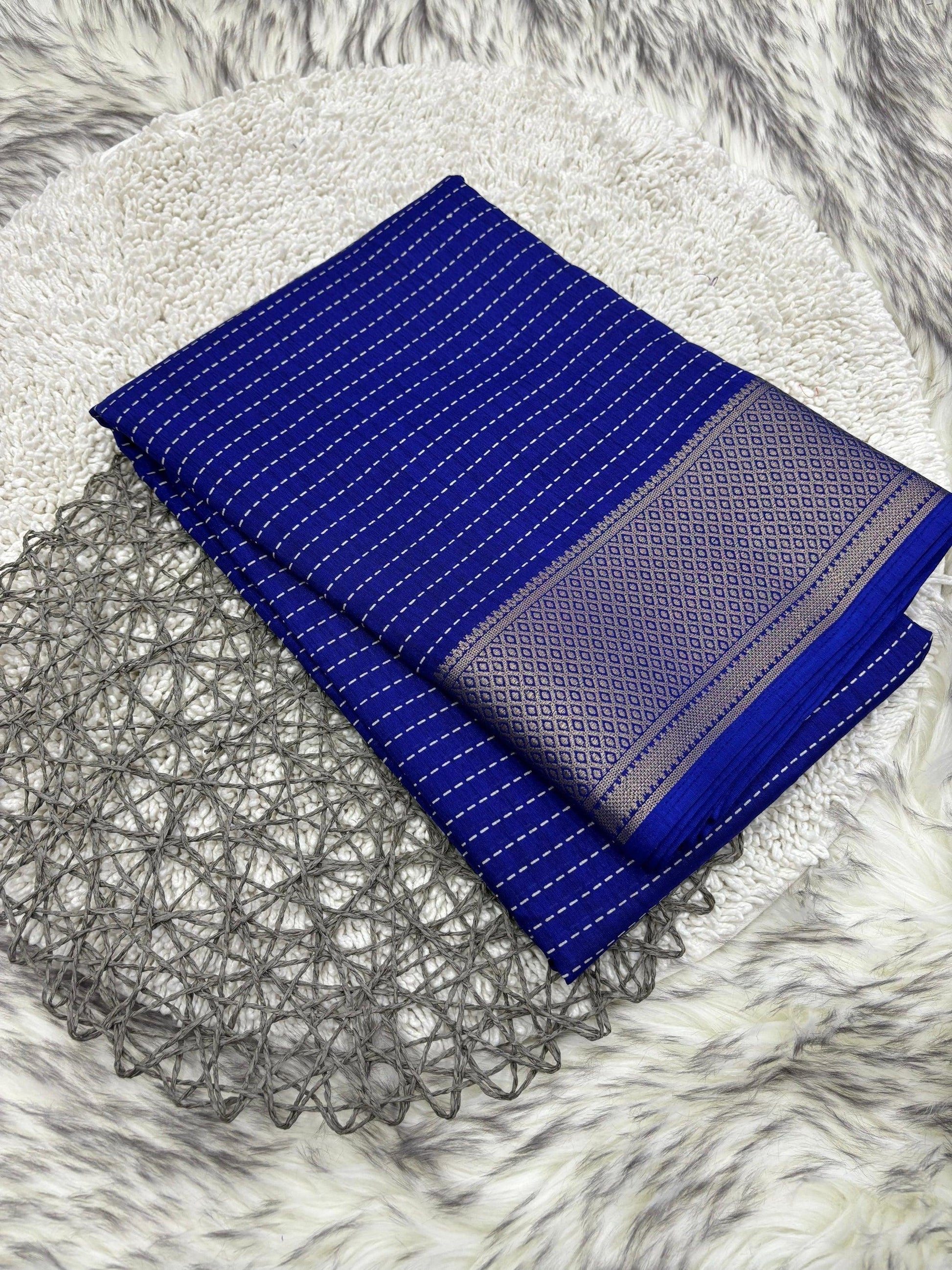 Heavy dola silk saree wwith unique jacquard border - Swaraas