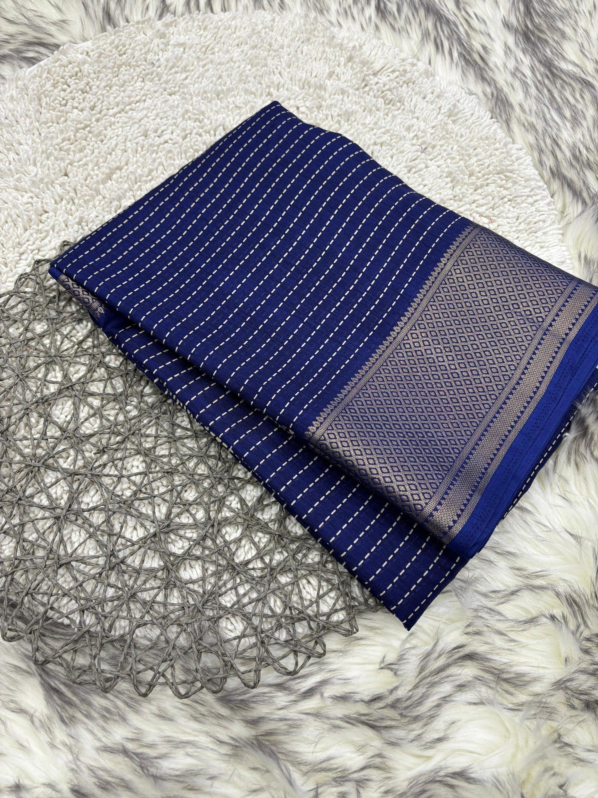 Heavy dola silk saree wwith unique jacquard border - Swaraas