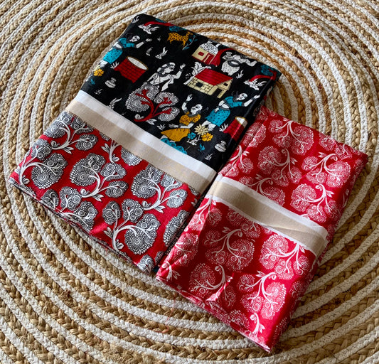 Soft Mul Cotton Saree with Golden Zari Border & Running Contrast Blouse – Lightweight Daily & Festive Wear | Swaraas.in