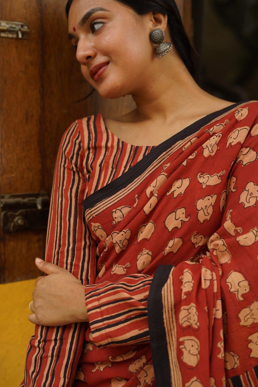 Pure Chanderi Saree With Golden Zari Piping border with beautiful latkan - Swaraas