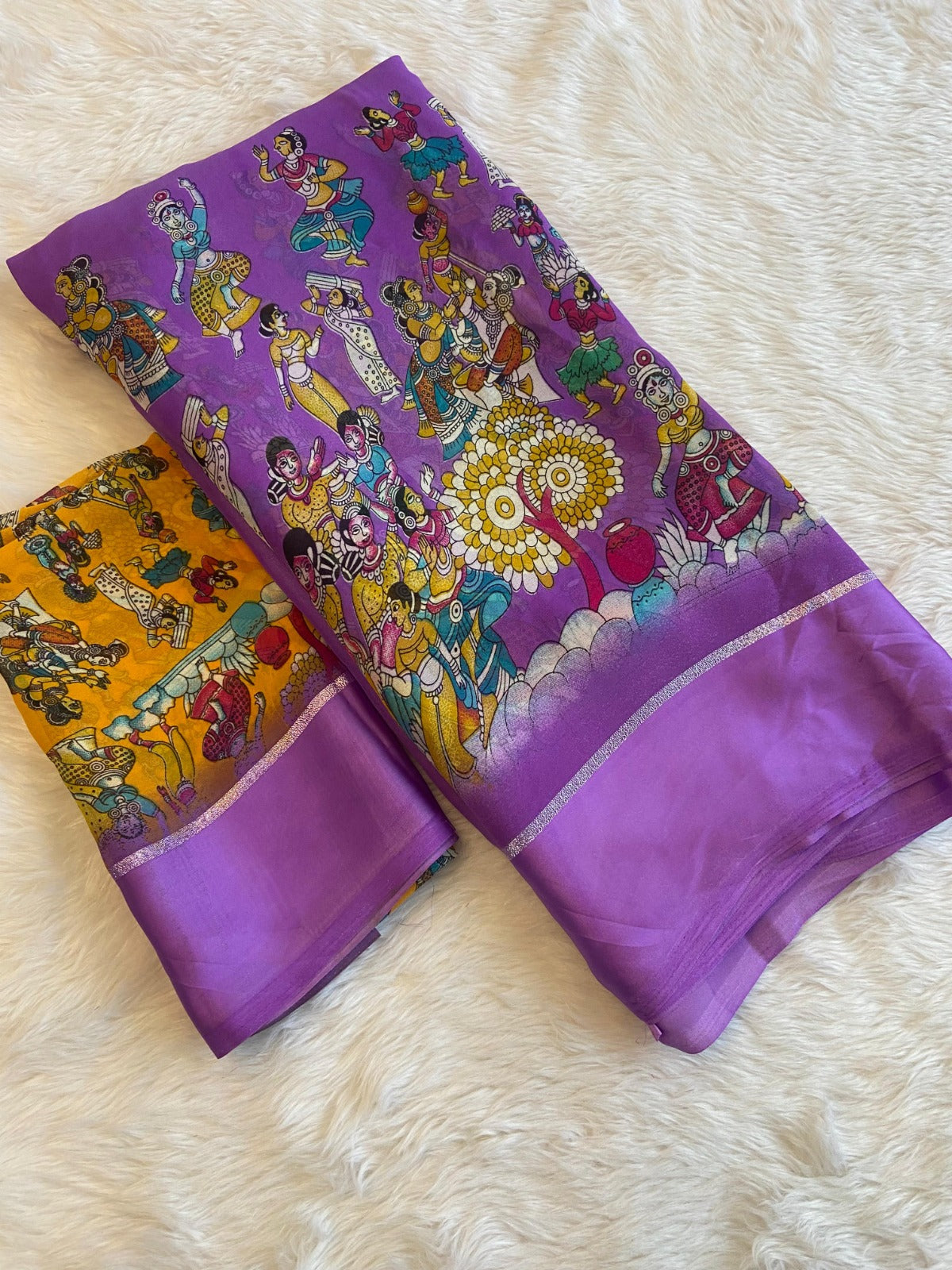 Soft Delta Moss saree with jari satin border - Swaraas