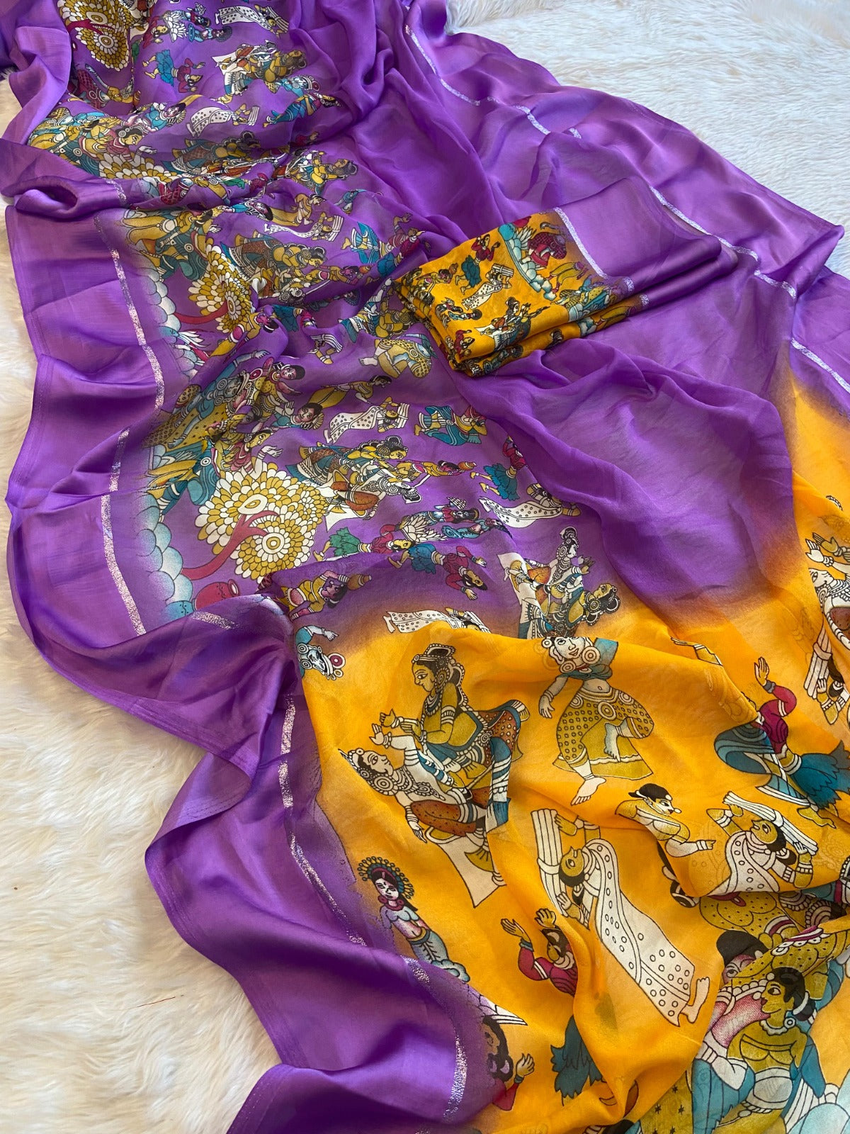Soft Delta Moss saree with jari satin border - Swaraas