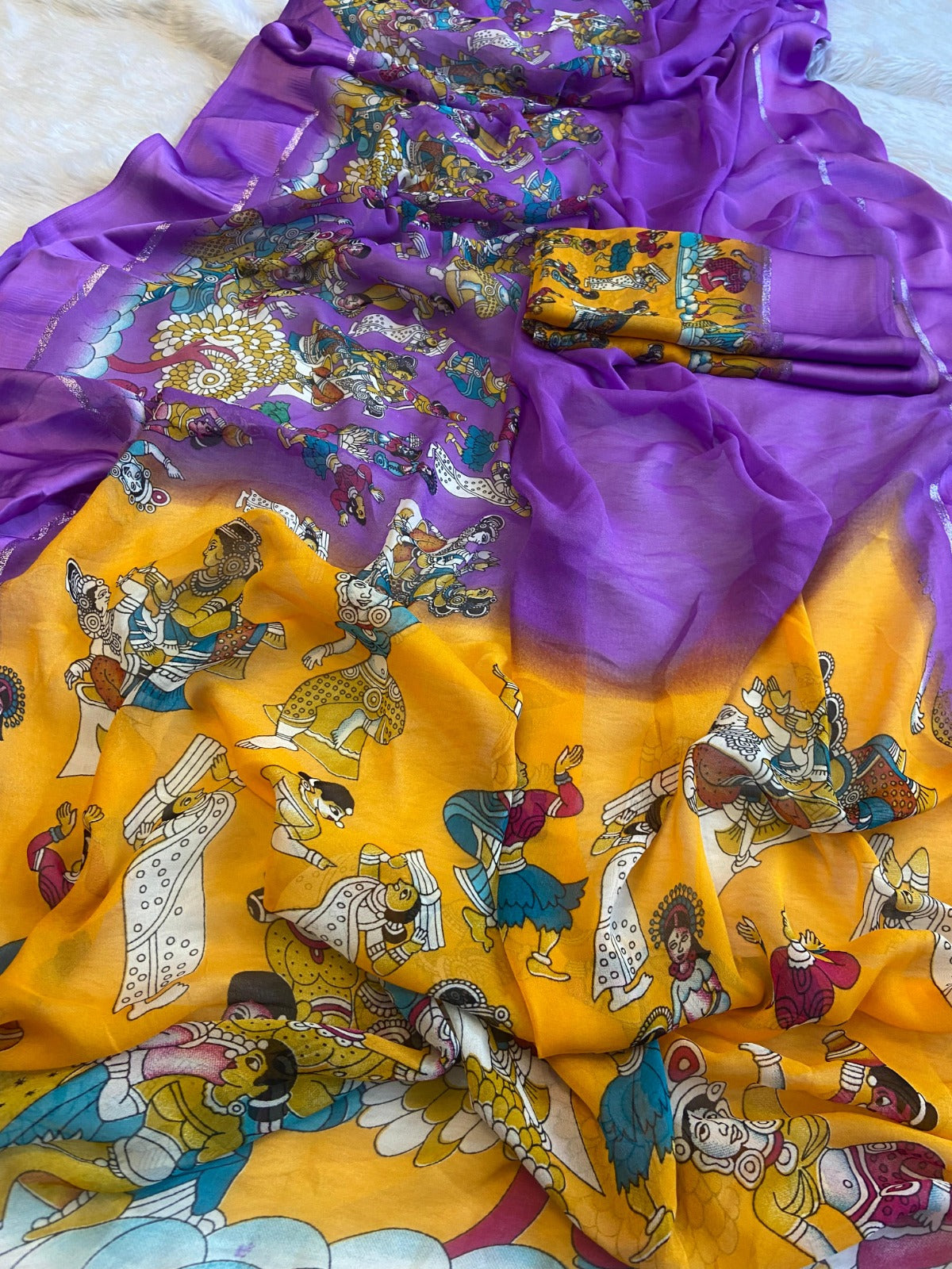 Soft Delta Moss saree with jari satin border - Swaraas