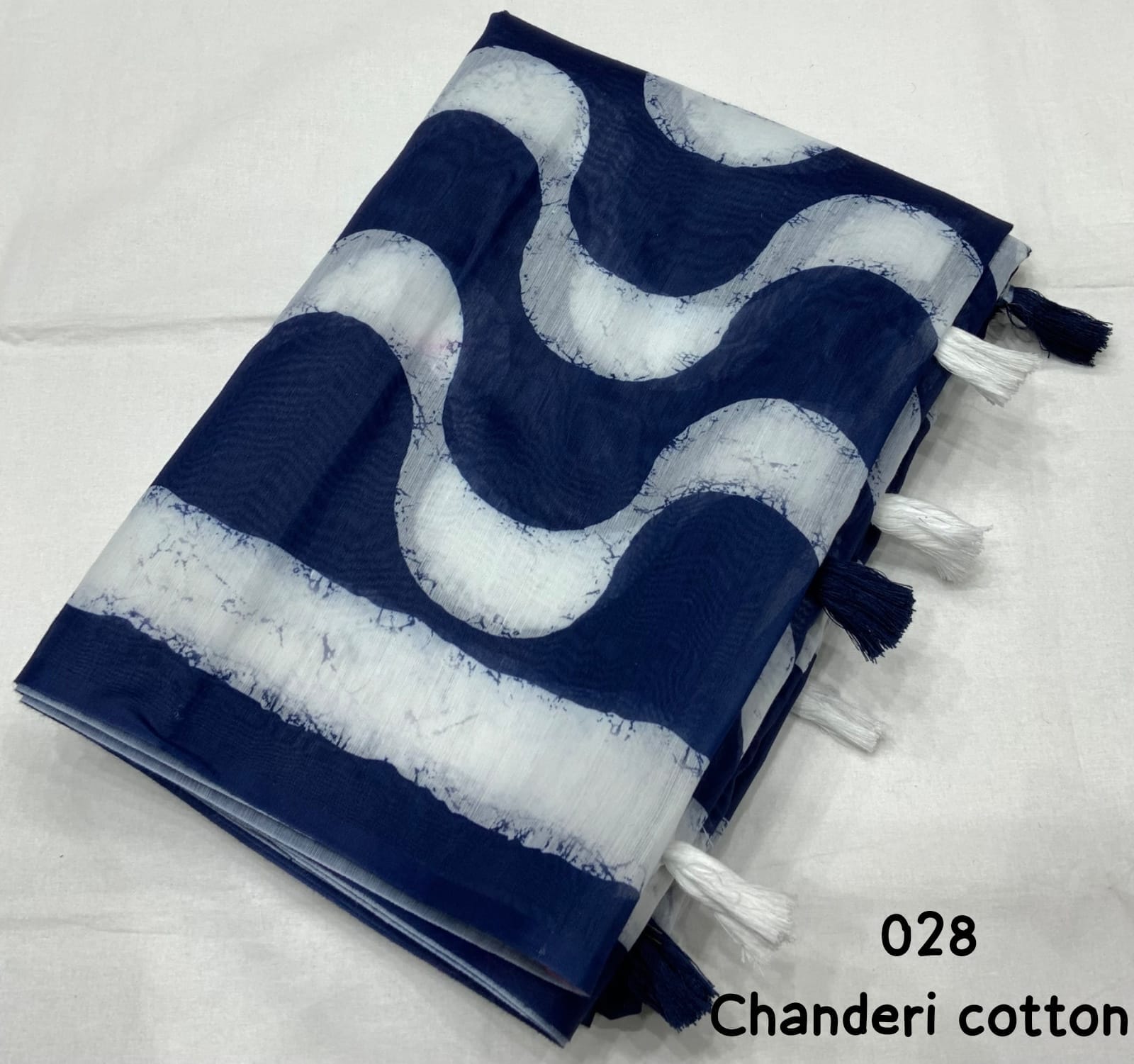 Soft Chanderi Cotton Saree with Digital Print Stripe - Swaraas