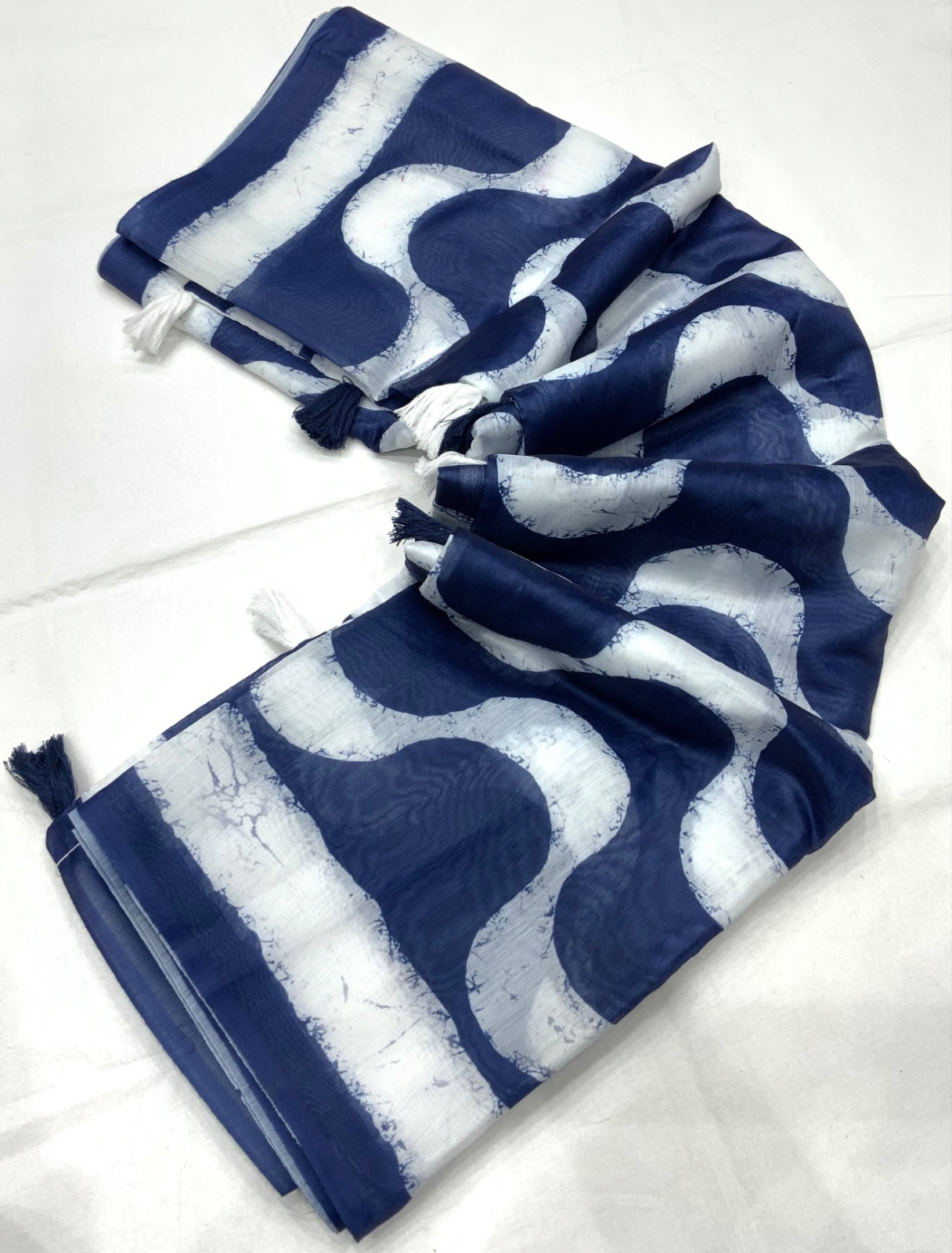 Soft Chanderi Cotton Saree with Digital Print Stripe - Swaraas