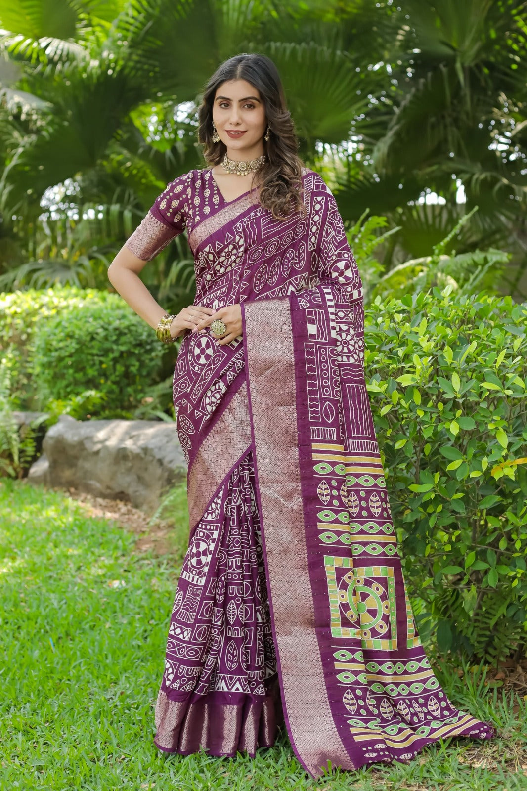 Soft Cotton Crape Saree with woven sequence design all over. - Swaraas