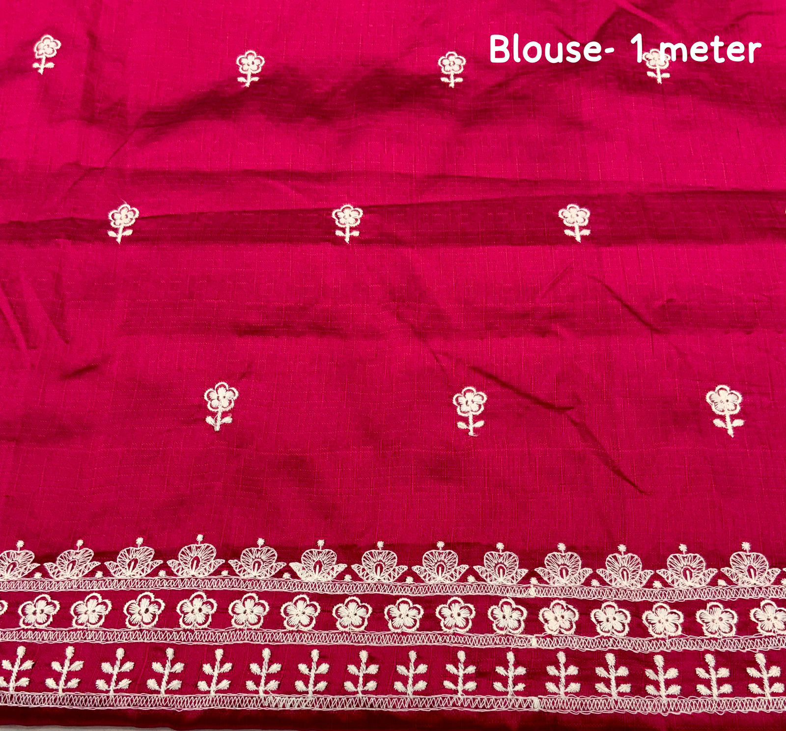 soft linen saree with silver woven pattu border - Swaraas
