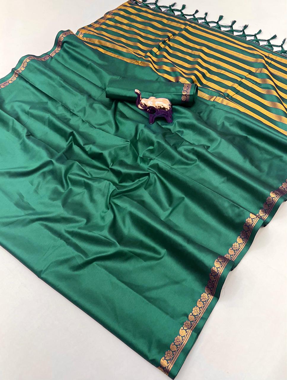 Pure mysure silk 5/5 mango jari Fancy Border Sarees chit pallu