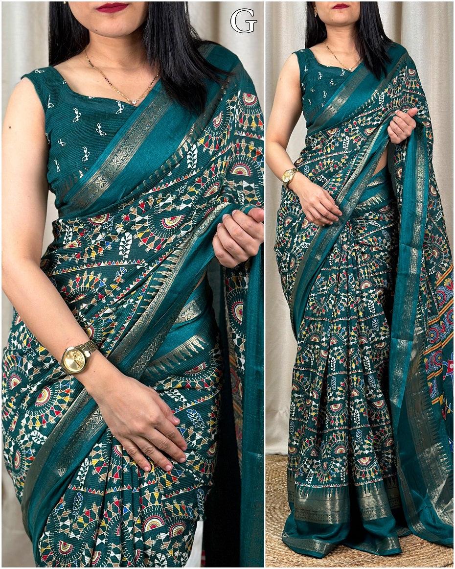 SOFT COTTON DENT SAREE - SWARAAS.IN