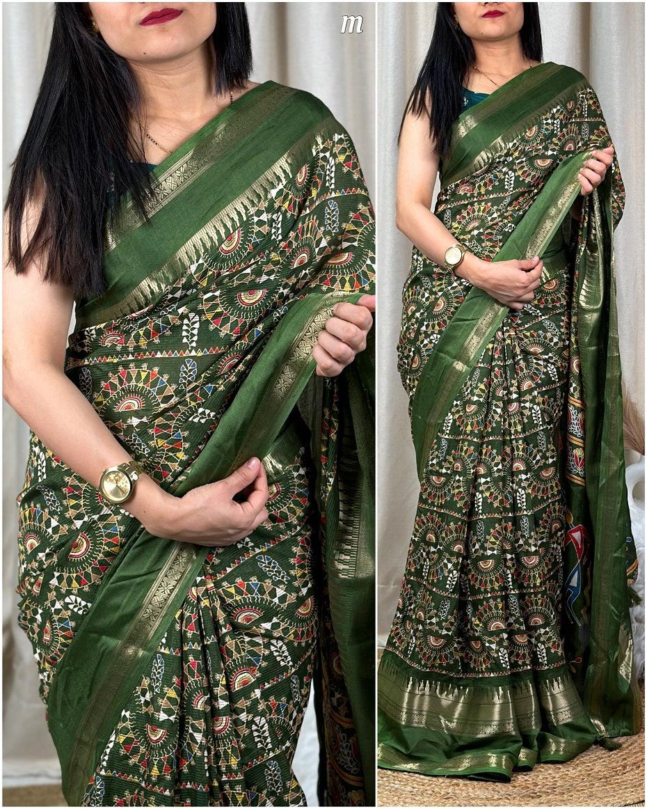 SOFT COTTON DENT SAREE - SWARAAS.IN