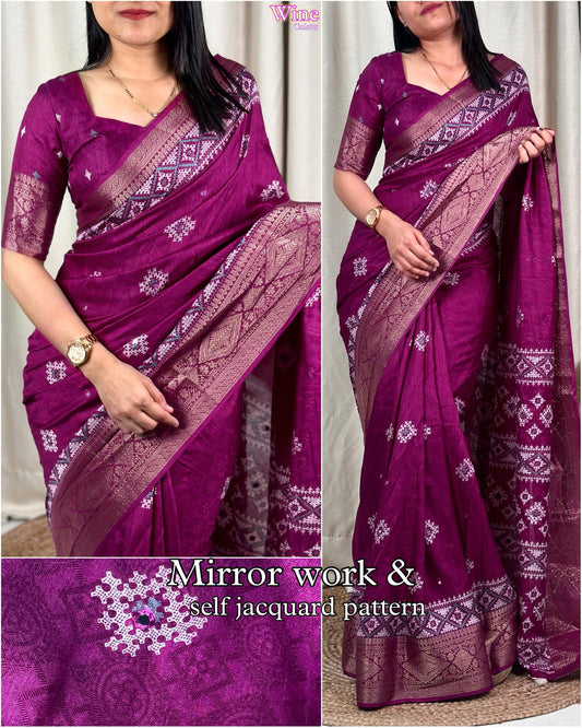 Bunny Crape with self weaving - Swaraas
