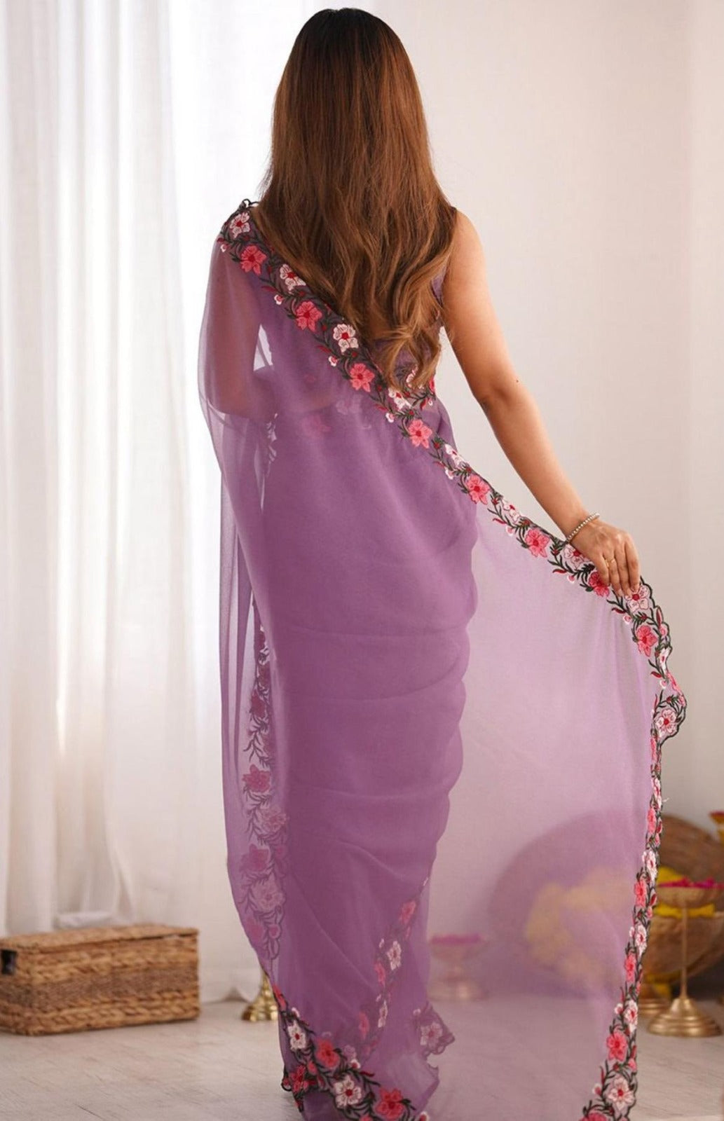 New Pastel Range Multi Thread work Saree