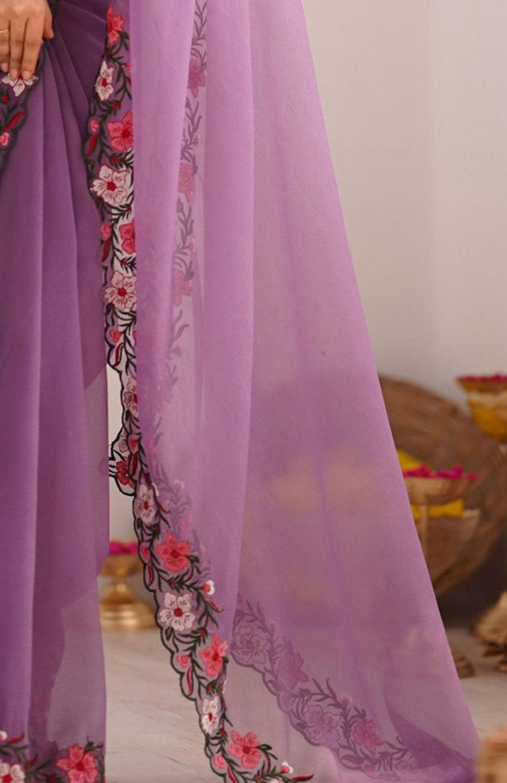 New Pastel Range Multi Thread work Saree