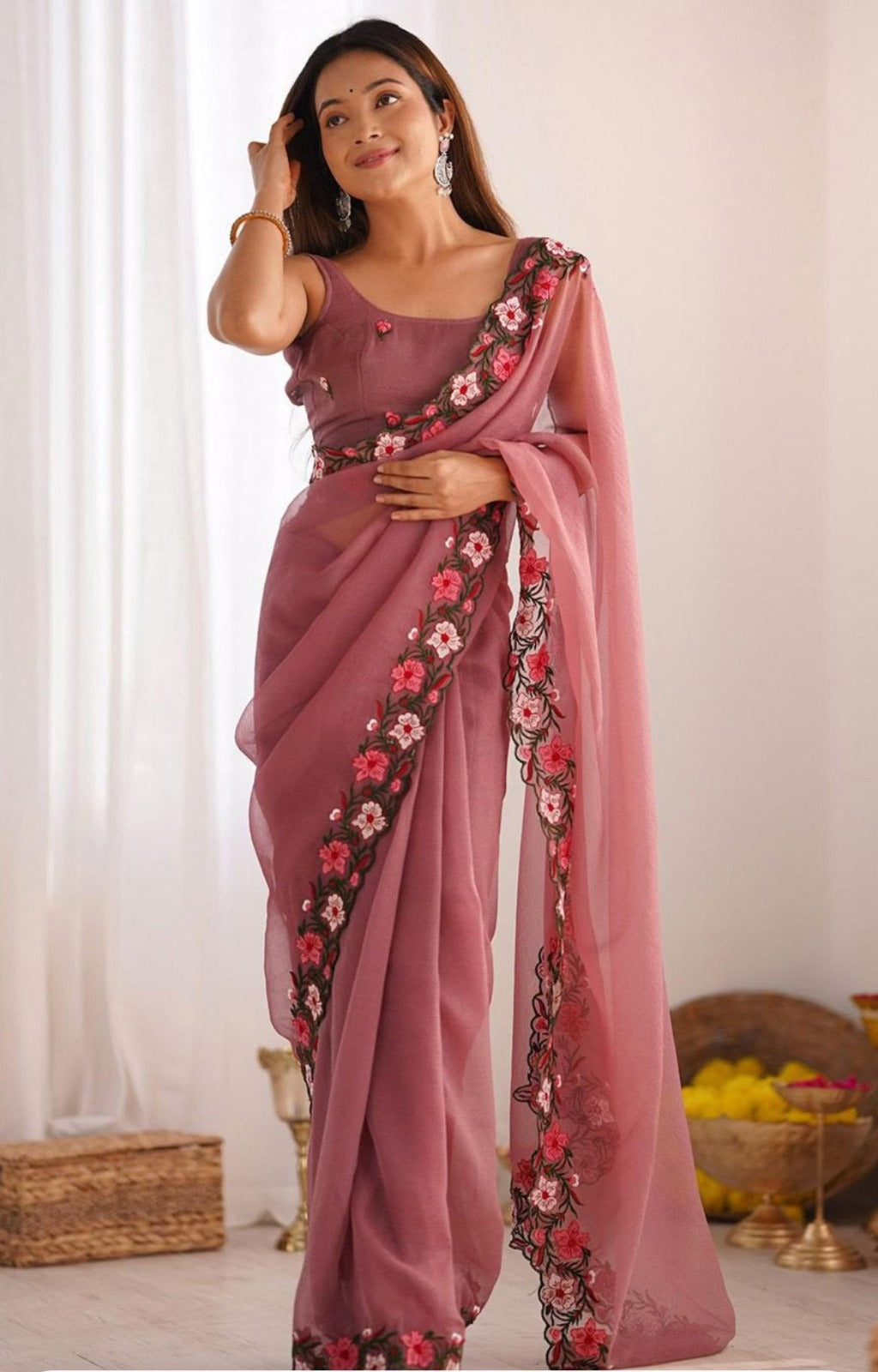 New Pastel Range Multi Thread work Saree