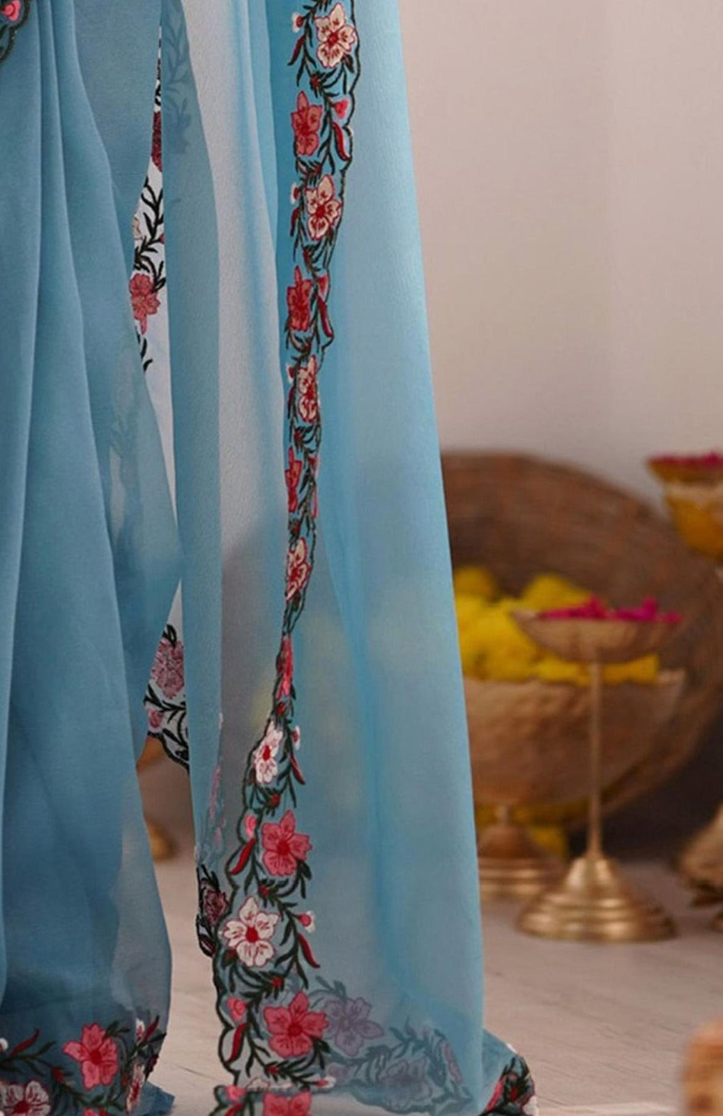 New Pastel Range Multi Thread work Saree