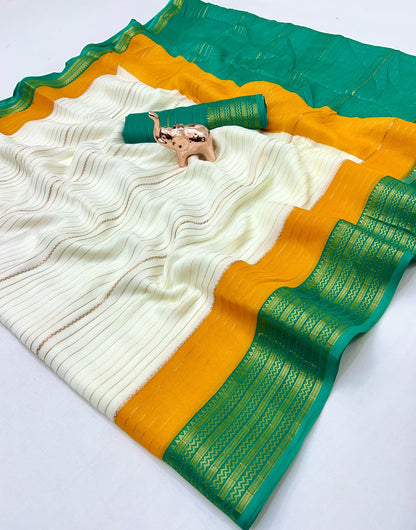 Soft Marshmallow Fabric Saree with All-Over Padded Print & Matching Blouse – Lightweight & Elegant Daily Wear | Swaraas.in