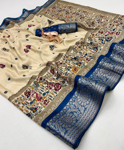 Pure Benny Cotton Saree with Elegant Jacquard Border – Lightweight Daily & Office Wear Saree | Swaraas.in